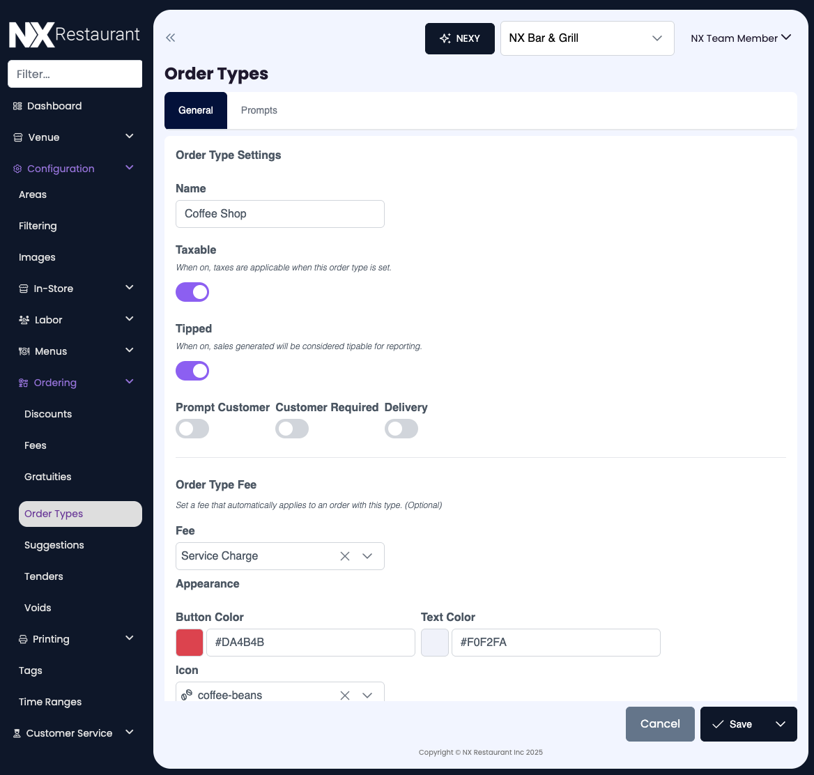 Configuration-Ordering-Order Types-General Tab.png