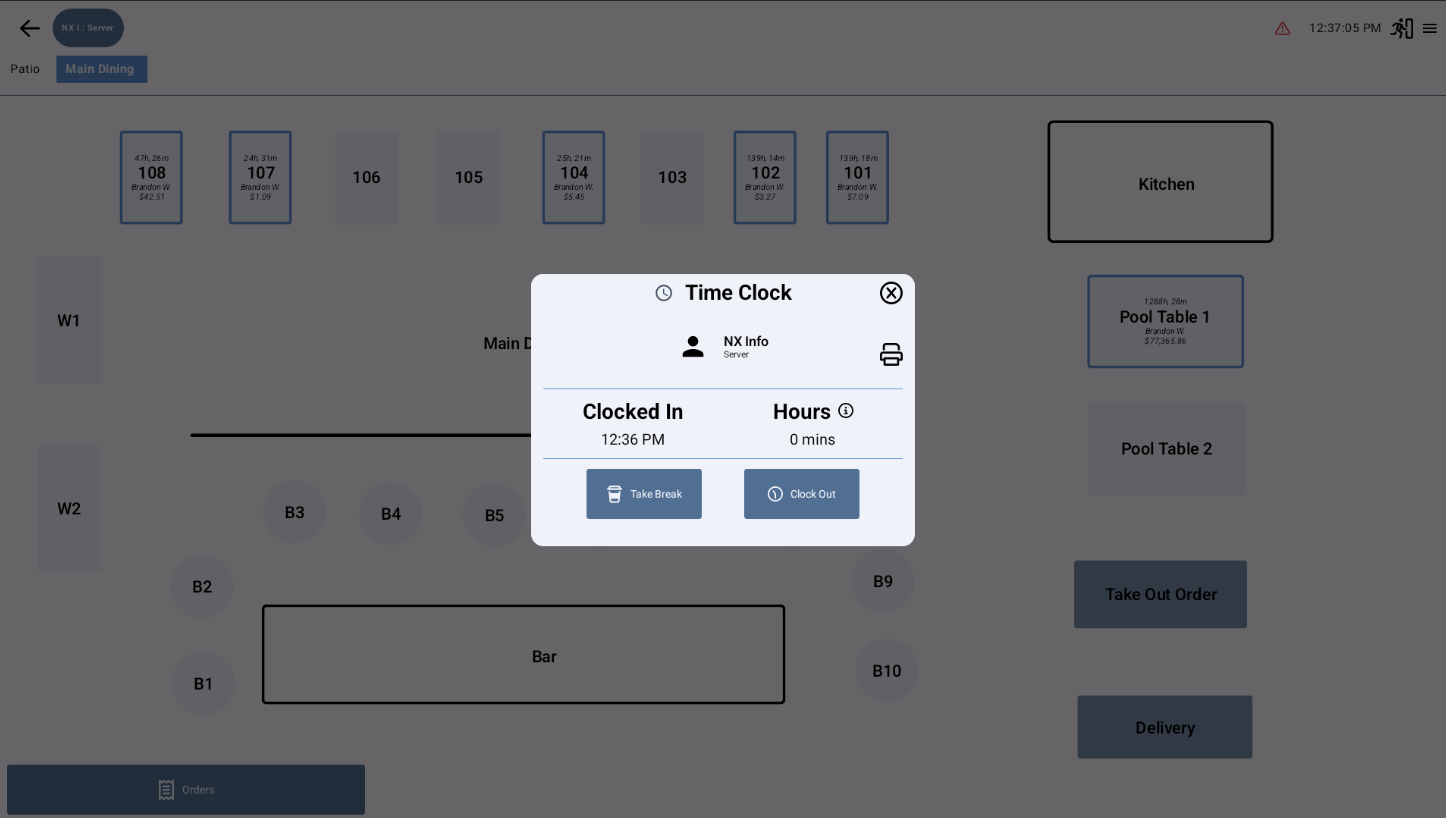 NX Restaurant POS Time Clock.png