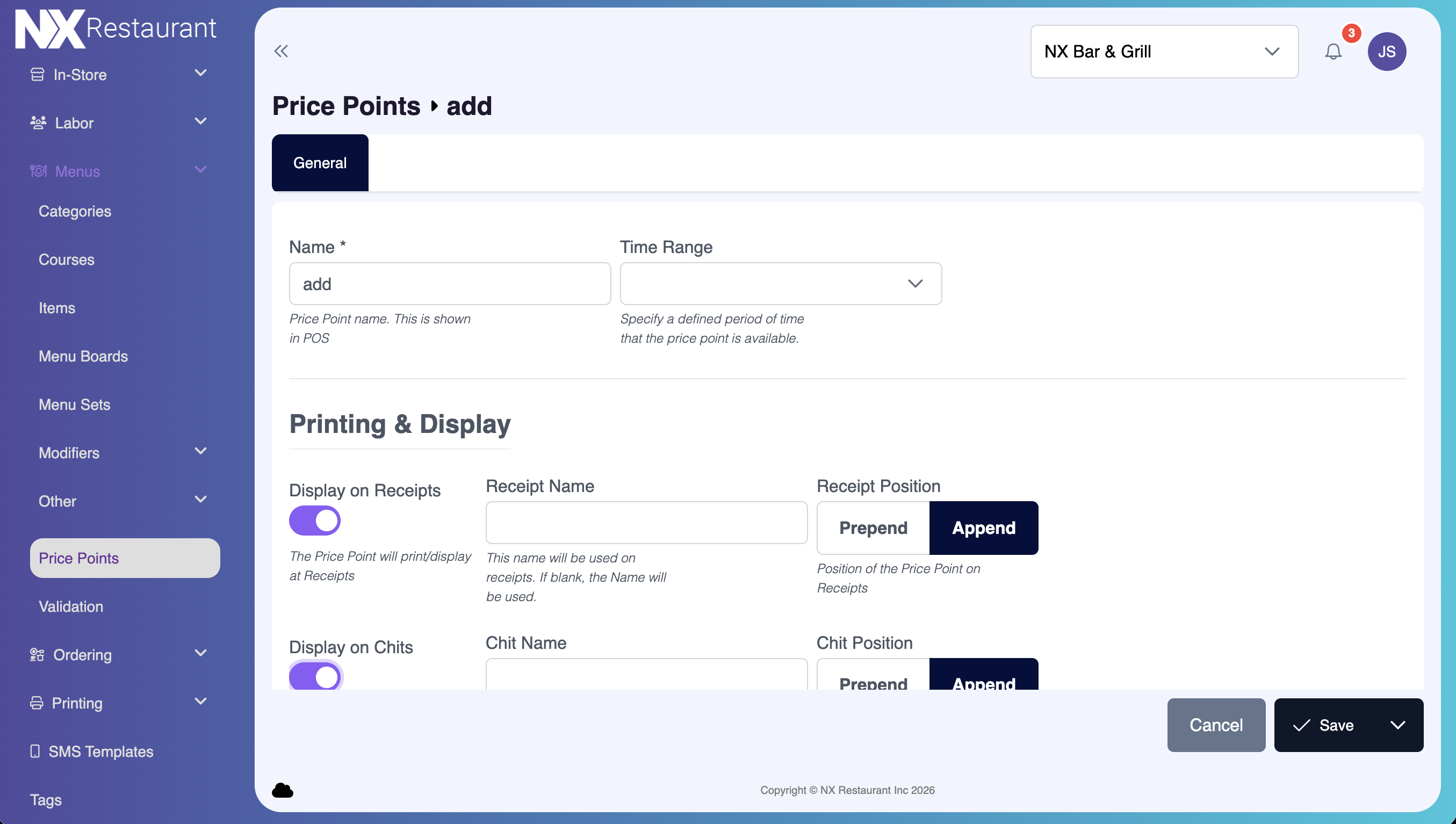 Portal - Configuration - Menus - Price Points 01.png